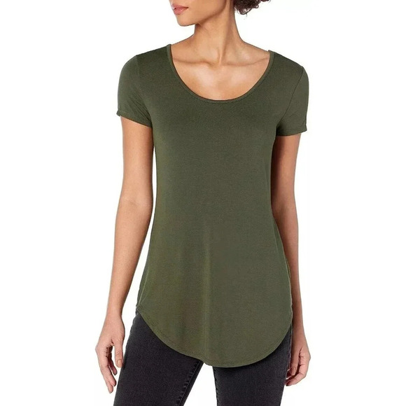 Daily Ritual Olive Green Scoop Neck Short Sleeve T-Shirt M - Picture 1 of 5